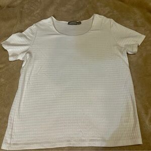 Croft & Barrow Textured White Short Sleeve Stretch Tee
